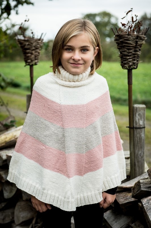Stribet poncho i Mayflower Easy Care Classic