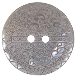 Du Store Alpakka NATUR lille perlemorsknap med laserpræget motiv 1,5cm DL 15829-24