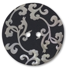 Du Store Alpakka lille perlemorsknap med laserpræget blomst 15mm