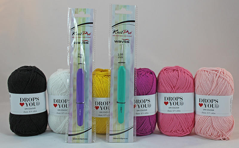 Hemmelig hækling kit - pige med 2 Knit Pro Waves Hæklenåle