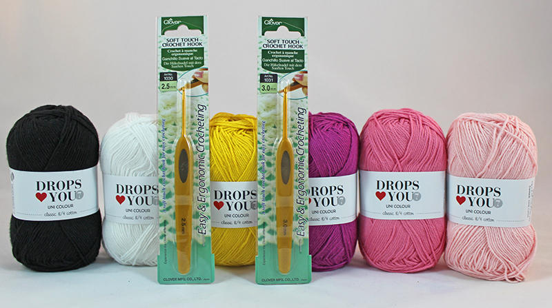 Hemmelig hækling kit - pige med 2 Clover SOFT TOUCH Hæklenåle