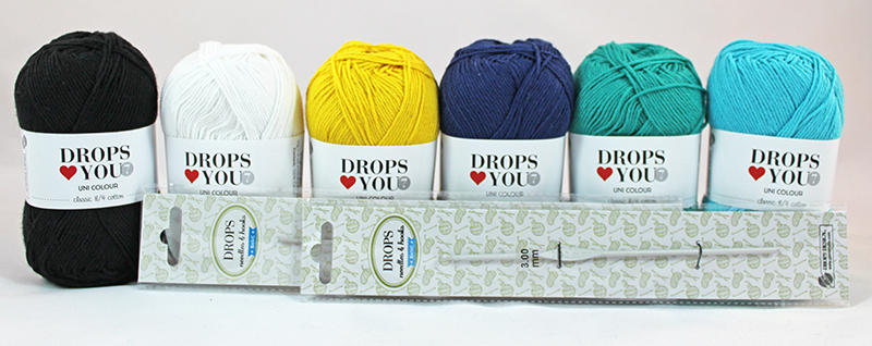 Hemmelig hækling kit - dreng med 2 DROPS Basic Hæklenåle