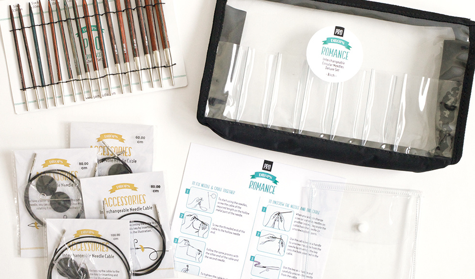 DROPS Pro ROMANCE  Udskiftelige Rundpindesæt Deluxe