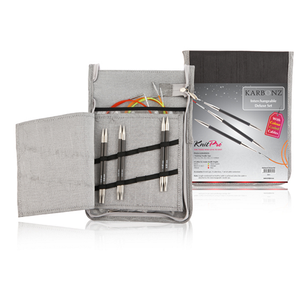 KnitPro KARBONZ Deluxe Udskiftelige Rundpindesæt