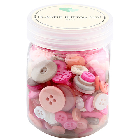 Go Handmade Mix knapper, plastik - PINK 100 G