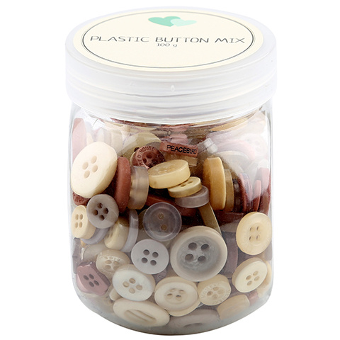 Go Handmade Mix knapper, plastik - BRUN 100 G