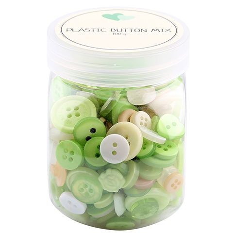 Go Handmade Mix knapper, plastik - GRØN 100 G