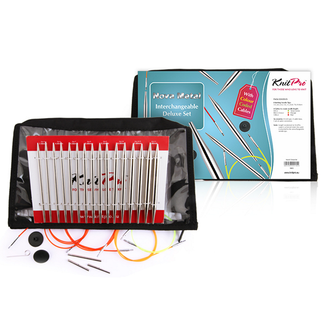 KnitPro NOVA Metal Udskiftelige Rundpindesæt DELUXE