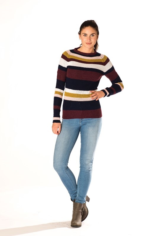 Ribstrikket stribet sweater i Mayflower 1 Class