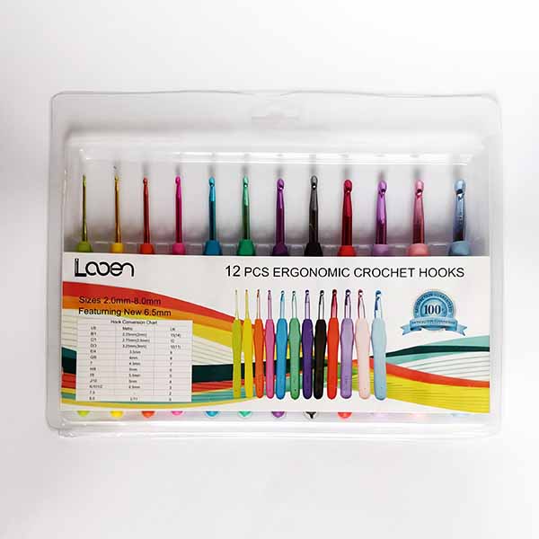 Ergonomisk Hæklenålesæt 12 str.