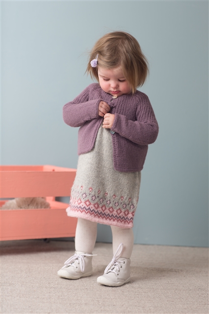 Opskrift fra DU STORE ALPAKKA fra hæftet MR32 - Design 3205 - Kjole og jakke