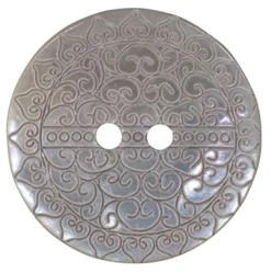 Du Store Alpakka NATUR lille perlemorsknap med laserpræget motiv 1,5cm DL 15829-24