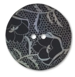 Du Store Alpakka lille perlemorsknap med laserpræget blonde 2,3cm (DL 15969-36)