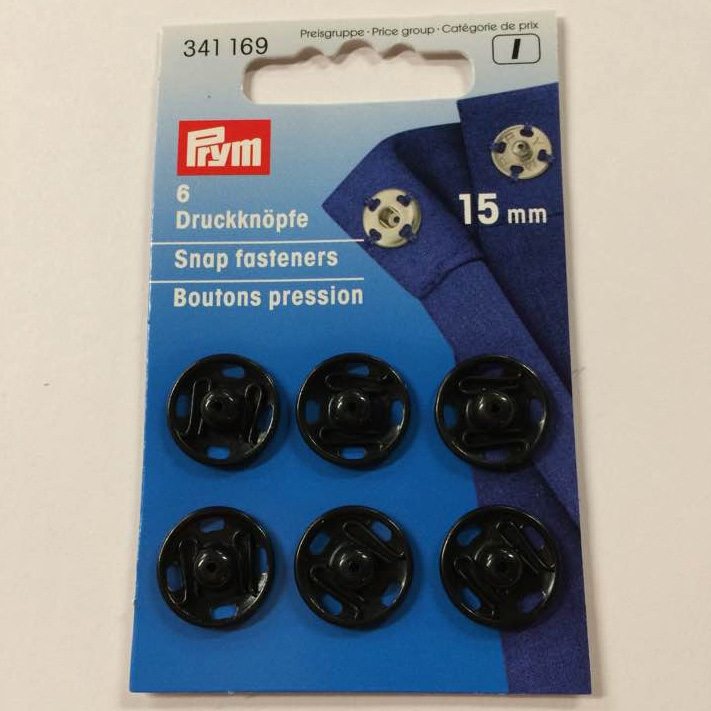 Prym Tryklåse, Sort, 6-21mm