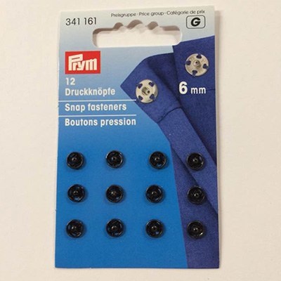Prym Tryklåse, Sort, 6-21mm