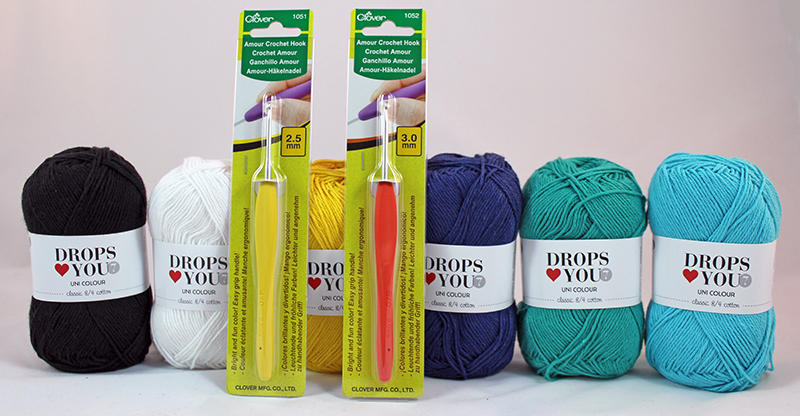 Hemmelig hækling kit - dreng med 2 Clover AMOUR Hæklenåle