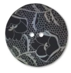 Du Store Alpakka lille perlemorsknap med laserpræget blonde 2,3cm (DL 15969-36)